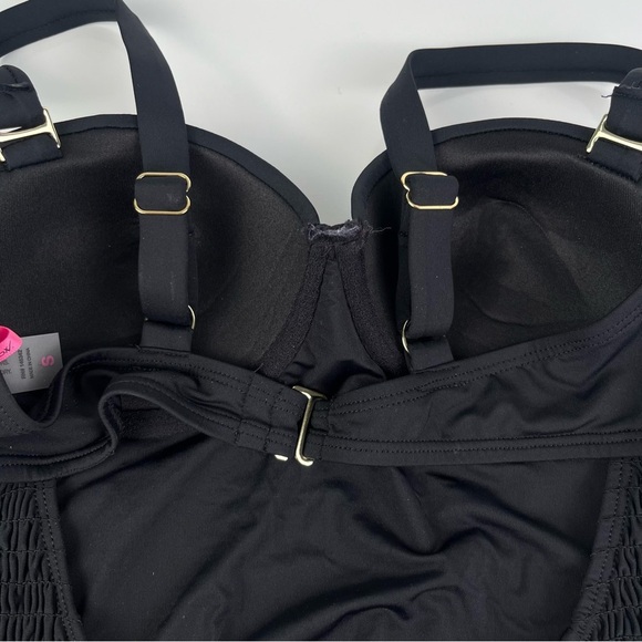 Betsey Johnson Smocked Corset One piece Swimsuit sz Small - Picture 7 of 12